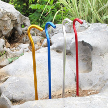 Custom 6/8/12pcs/lot Titanium alloy Tent Pegs Camping Tent Nails Portable Outdoor Elbow Grass Stakes Hardware.